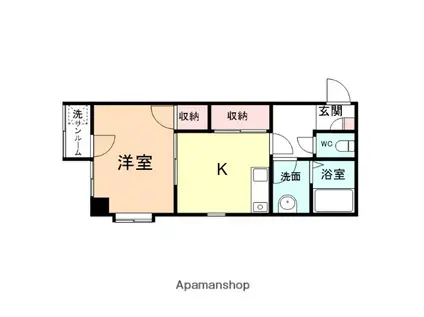 グランデ大山(1K/4階)の間取り写真