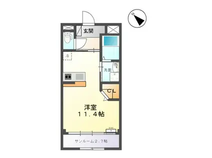 シュメール(ワンルーム/2階)の間取り写真