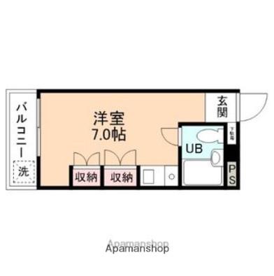 アップビート・ニッシン(ワンルーム/2階)の間取り写真