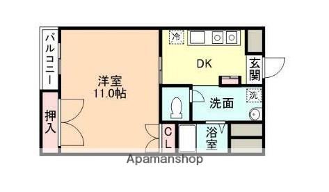 コーポ茜B(1DK/1階)の間取り写真