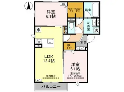 LE・BOIS(2LDK/3階)の間取り写真