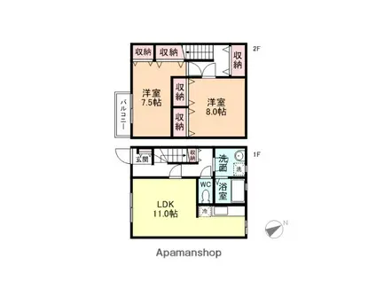 ベリーハウス(本郷町)(2LDK)の間取り写真