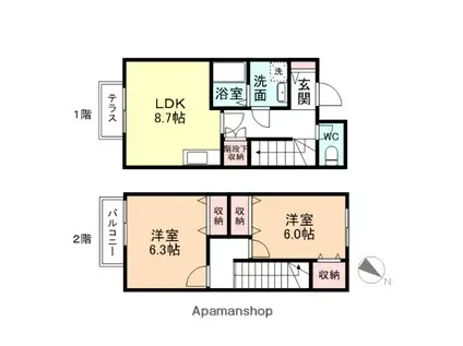 メゾンスウィート(2DK)の間取り写真