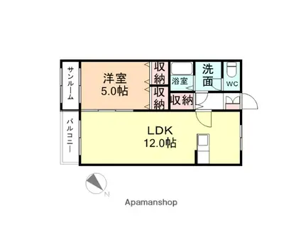 ドリーム8(1LDK/3階)の間取り写真