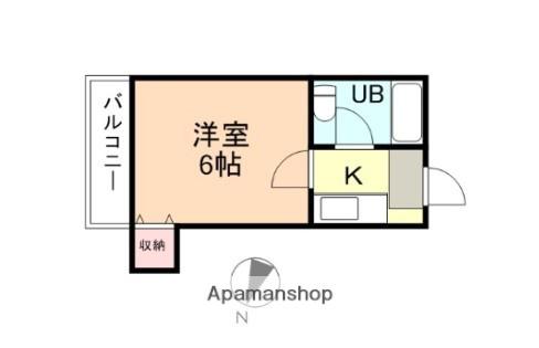 クローバー(1K/2階)の間取り写真