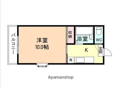 PLAZAけや木台(1K/3階)の間取り写真