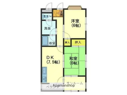 ハイツ速星(2DK/3階)の間取り写真