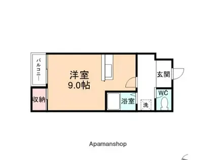 パサージュ(ワンルーム/2階)の間取り写真