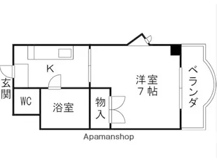 PLAZA寺町Ⅰ番館(1K/3階)の間取り写真