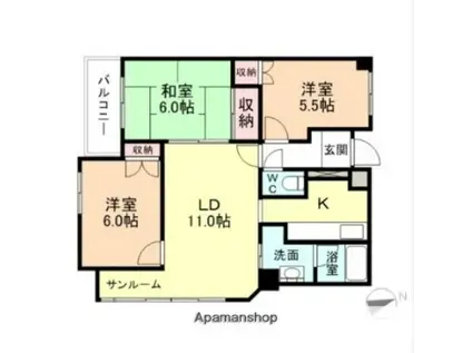 ベルグランデ(3LDK/5階)の間取り写真