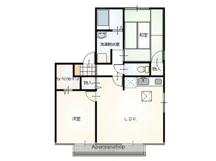 ネオ・コーポ・リラA棟(2LDK/1階)の間取り写真