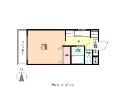 ハイコーポ五福(1K/1階)の間取り写真