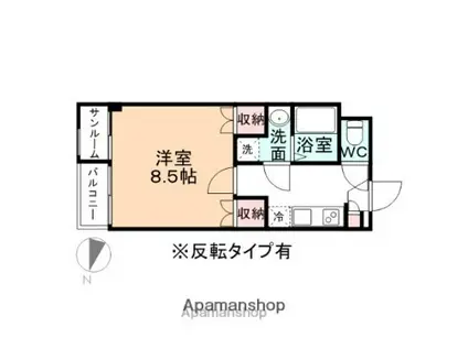 JOY婦中(1K/2階)の間取り写真