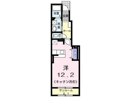 高山本線 速星駅 徒歩22分 2階建 築15年(ワンルーム/1階)の間取り写真