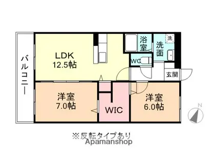 エスポワール藤の木(2LDK/2階)の間取り写真