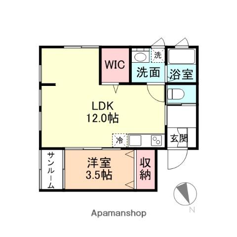 ALBA GRANDE(1LDK/2階)の間取り写真