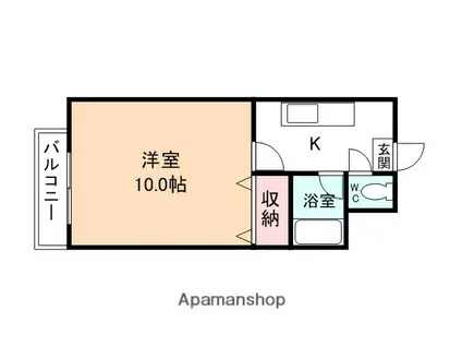 BEEフラット(1K/1階)の間取り写真