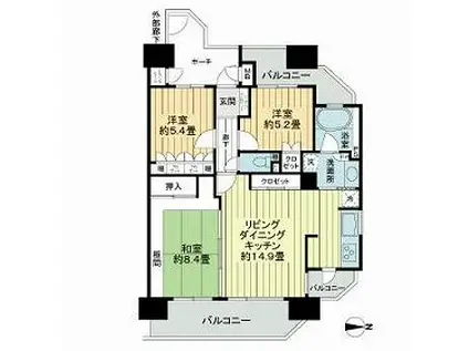 サーパス大泉東(3LDK/11階)の間取り写真