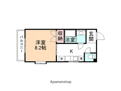 ハイツT-2(1K/1階)の間取り写真