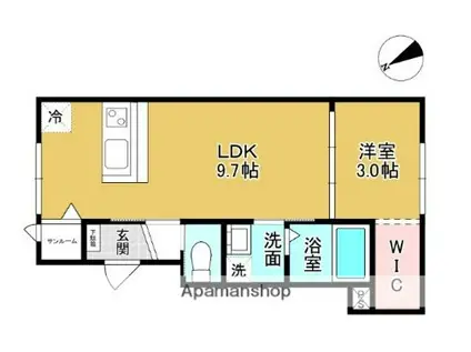 FELICE久方Ⅰ(1LDK/1階)の間取り写真