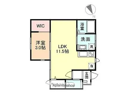 FELICE久方Ⅱ(1LDK/1階)の間取り写真