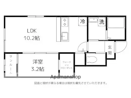 FELICE久方Ⅱ(1LDK/1階)の間取り写真