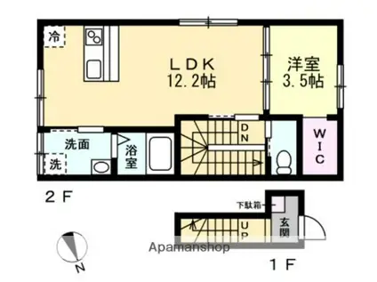 FELICE久方Ⅱ(1LDK/2階)の間取り写真