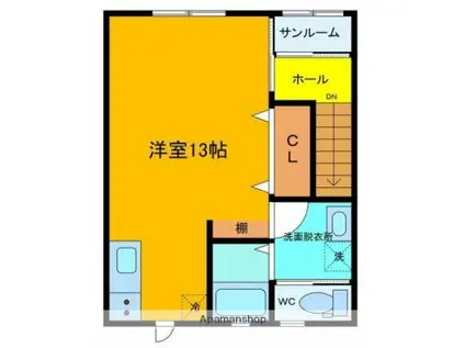 アクア五福6区(ワンルーム/2階)の間取り写真