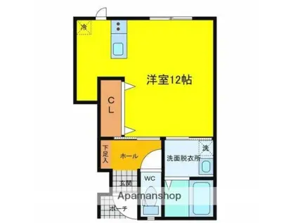 アクア五福6区(ワンルーム/1階)の間取り写真