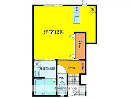 アクア五福6区(ワンルーム/1階)の間取り写真