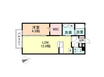 リビングタウン下新北町(1LDK/2階)の間取り写真