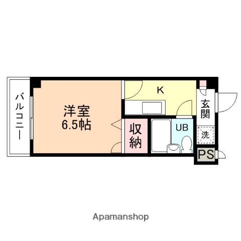 ダイアパレス安野屋(1K/2階)の間取り写真