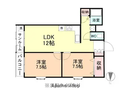 レラカムイ(2LDK/4階)の間取り写真