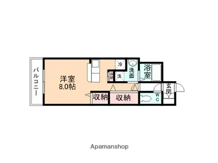 リバーサイドM(ワンルーム/2階)の間取り写真