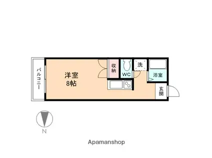 シャトルフジナガⅡ(ワンルーム/4階)の間取り写真