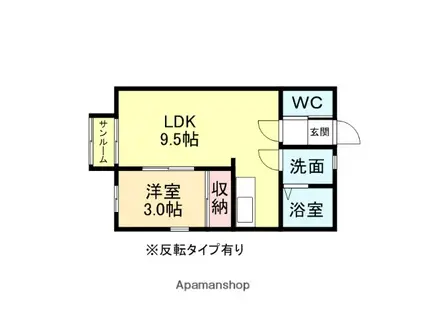 PROVENCE(1LDK/1階)の間取り写真