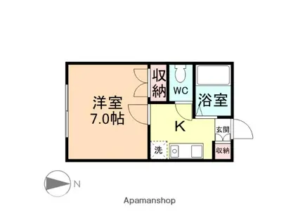 スペリア21(1K/1階)の間取り写真