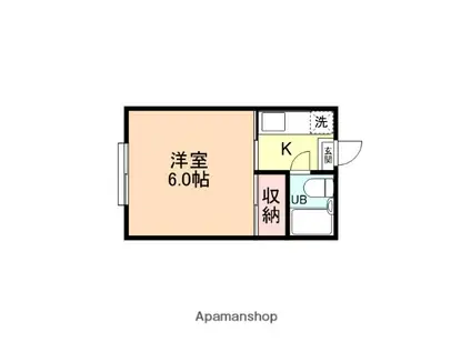 ルミエール五福(1K/3階)の間取り写真