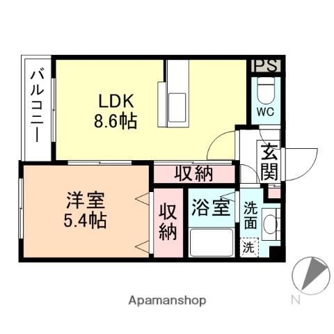 ラピスラズリⅦ(1LDK/1階)の間取り写真
