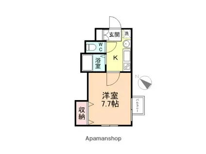 スカイパレス五福(1K/3階)の間取り写真