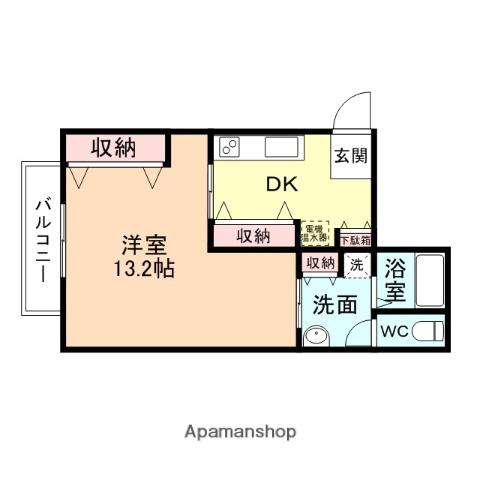 シャンブル立町(1K/2階)の間取り写真
