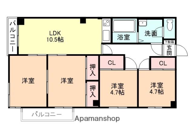 リバーサイドマンション(4LDK/2階)の間取り写真
