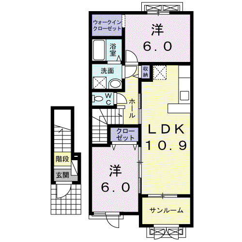 プラッツ(2LDK/2階)の間取り写真