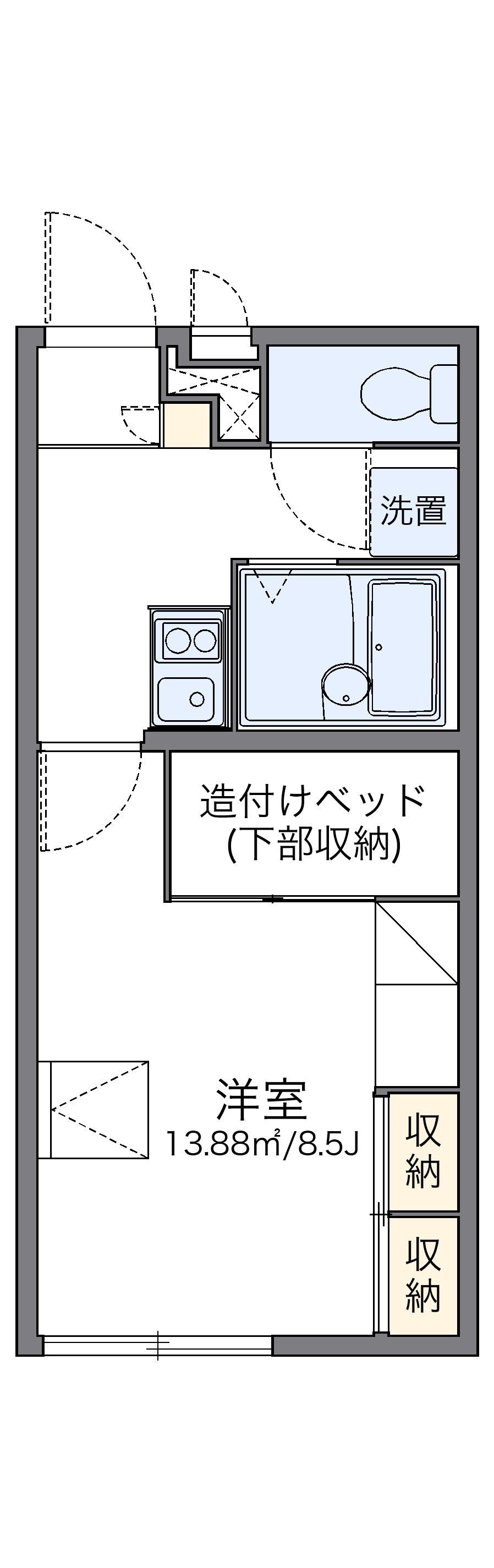 レオパレスグランドソレーユ(1K/2階)の間取り写真