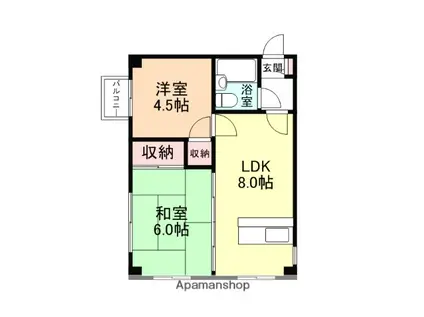 PIER辰巳(2LDK/4階)の間取り写真
