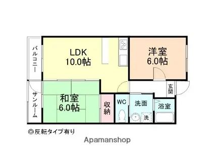 ジュビレ花椿(2LDK/4階)の間取り写真