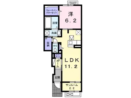 グランリーオ・R Ⅴ(1LDK/1階)の間取り写真