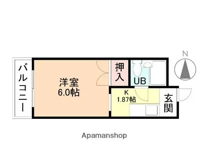 コーポ館出(1K/1階)の間取り写真