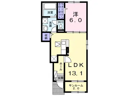 シャインビューⅢ(1LDK/1階)の間取り写真