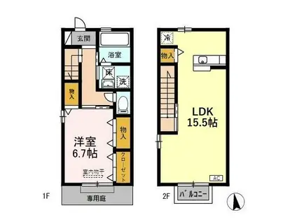DーROOM秋吉 B棟(1LDK)の間取り写真